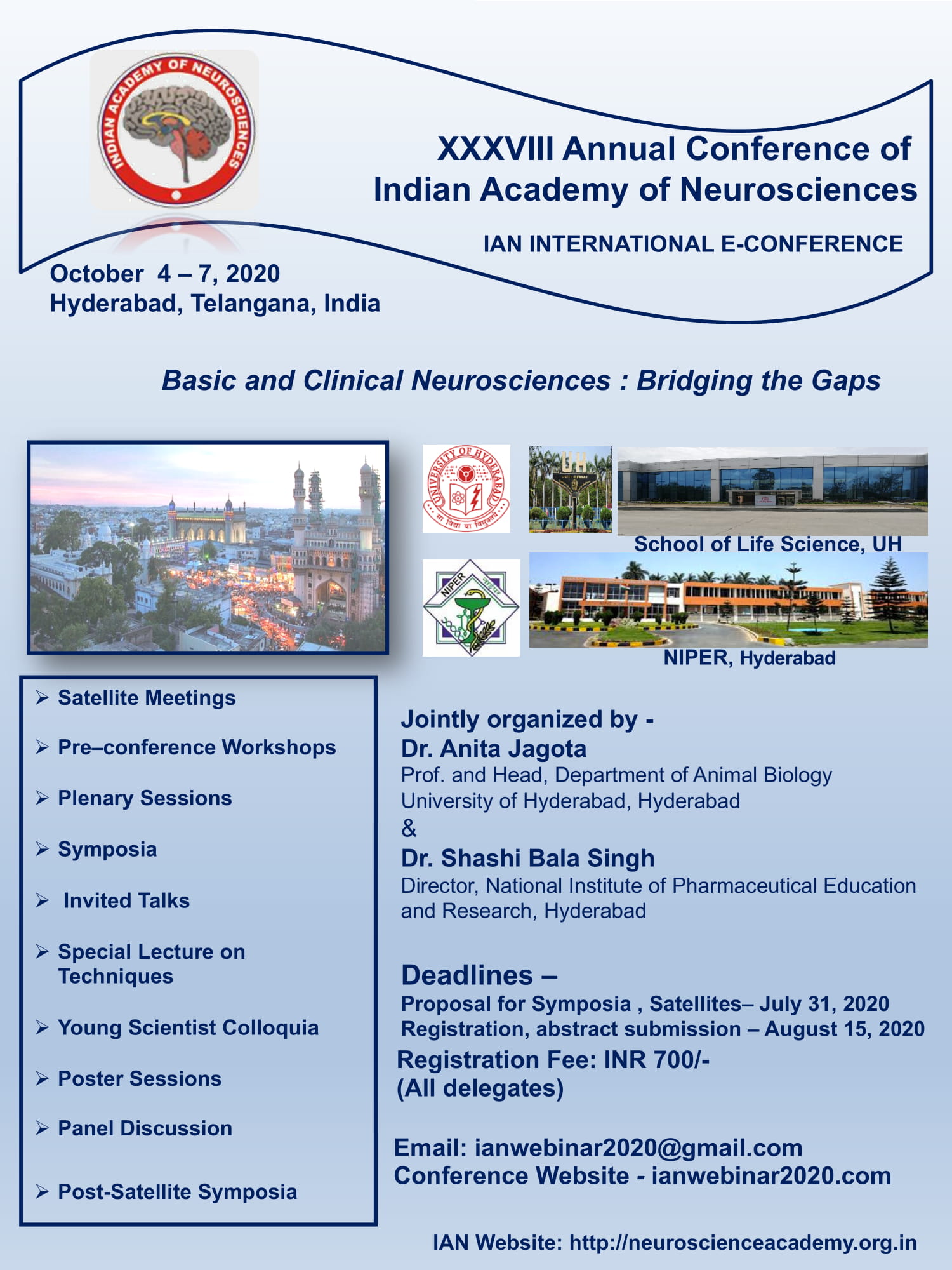 Announcement for Indian Academy of Neurosciences (IAN) Webinar 2020 meeting