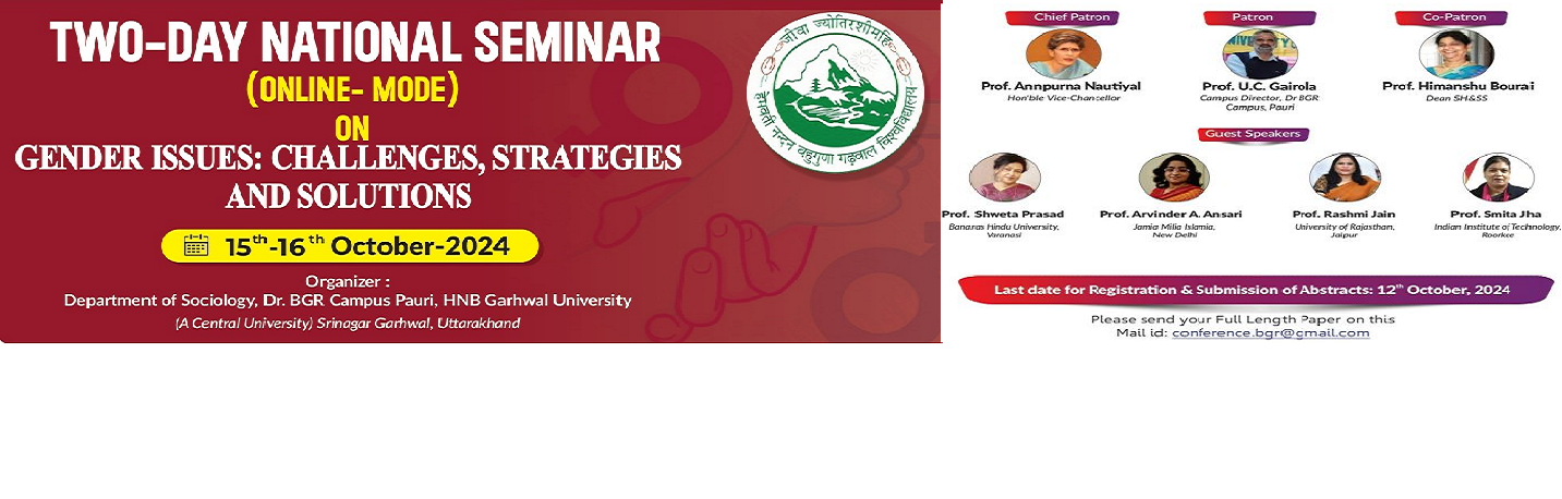 Two Day Online National Seminar on the theme- “Gender Issues: Challenges, Strategies & Solutions”